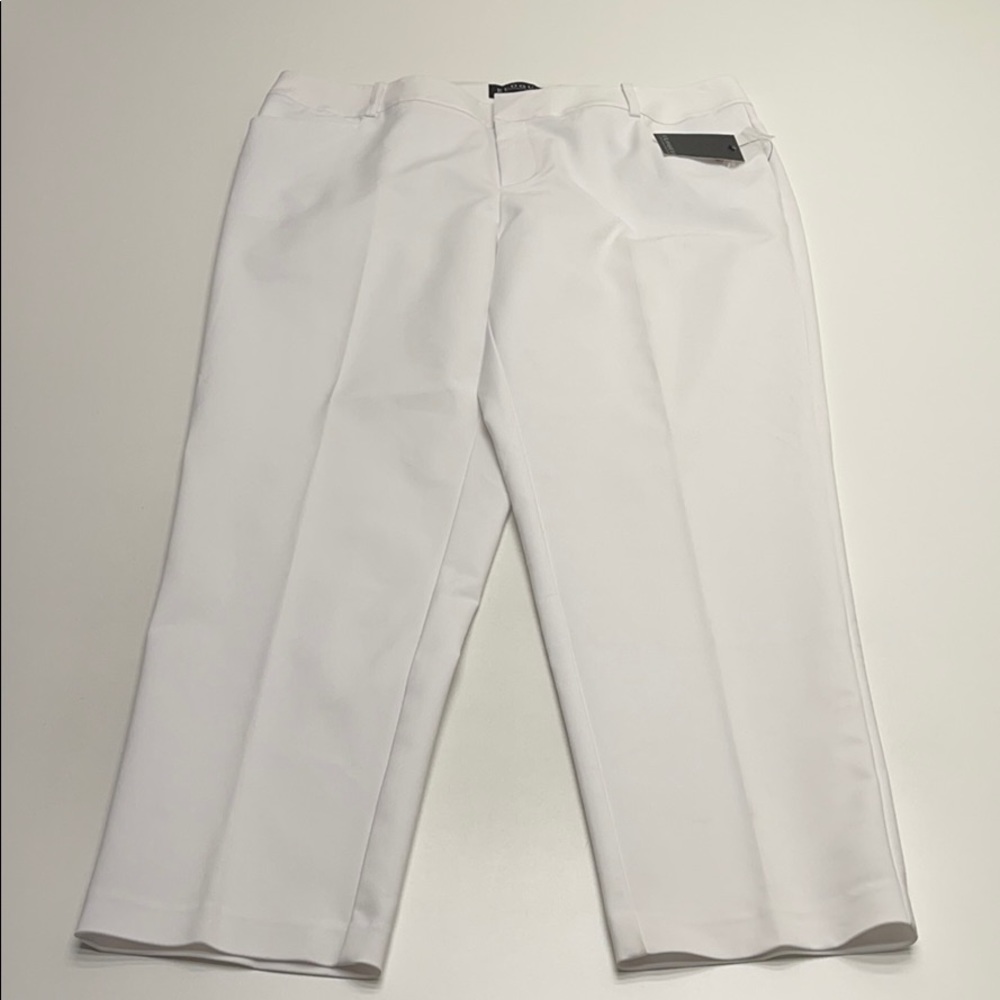 Eloquii Classic White Straight Leg Trousers